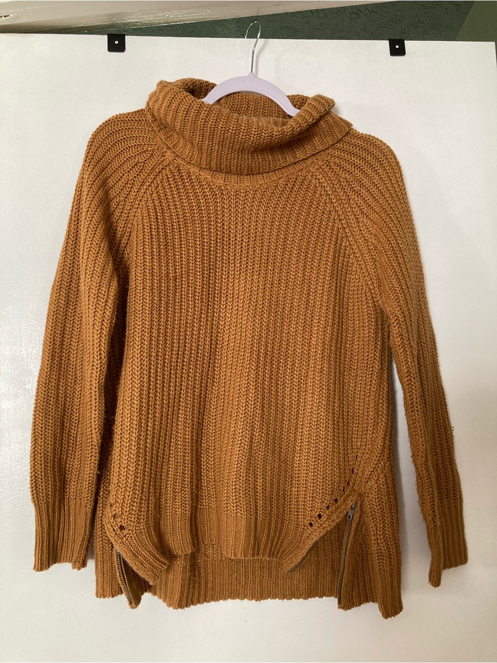Golden pullover turtleneck sweater